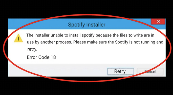 Spotify Error Code 18