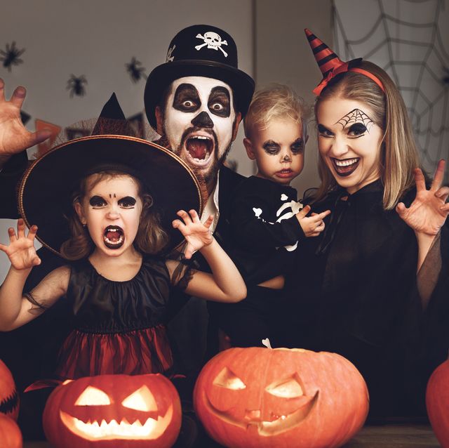 A Family Celebrating Halloween