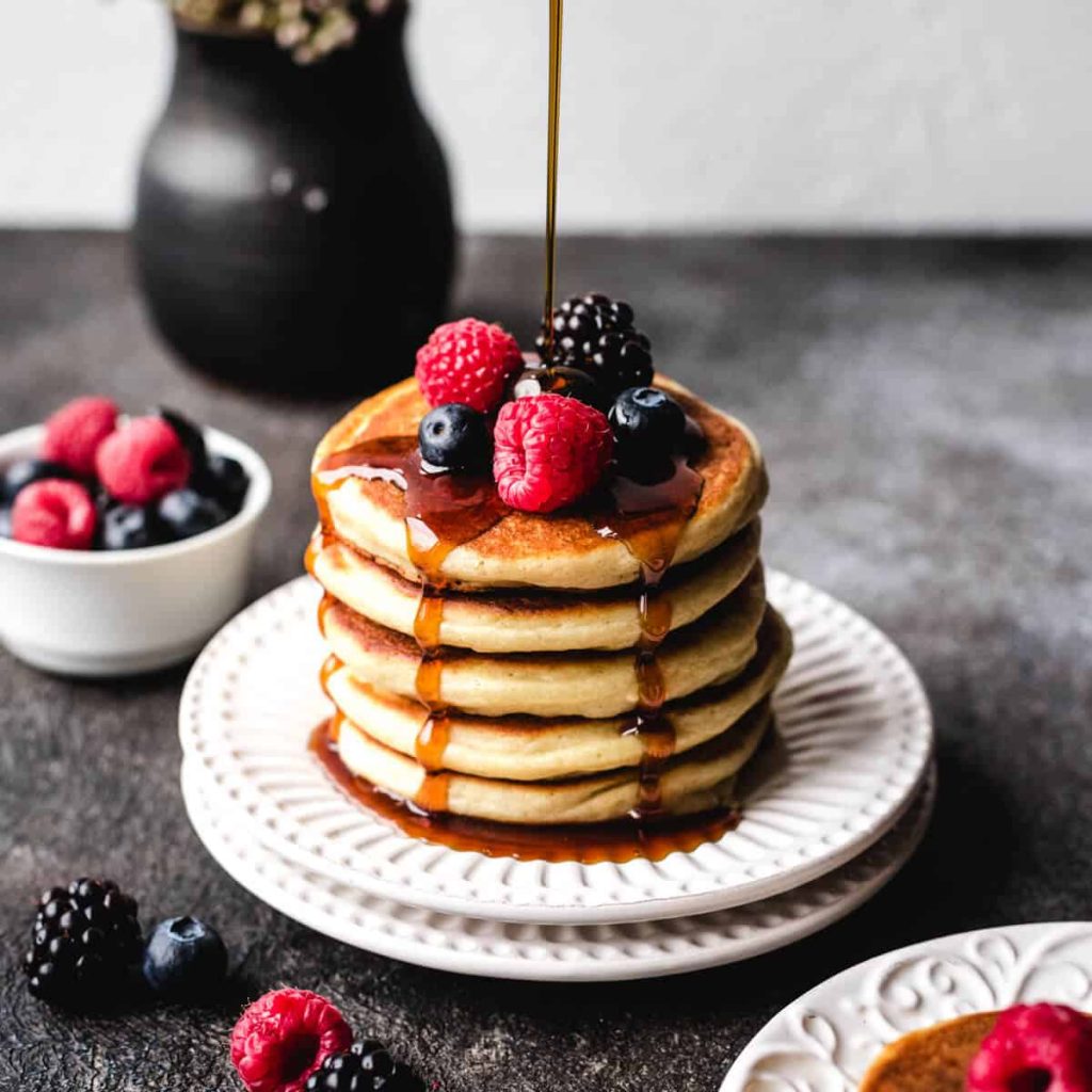 Mixed Berries, Mixed Flour, and Eggs Pancakes